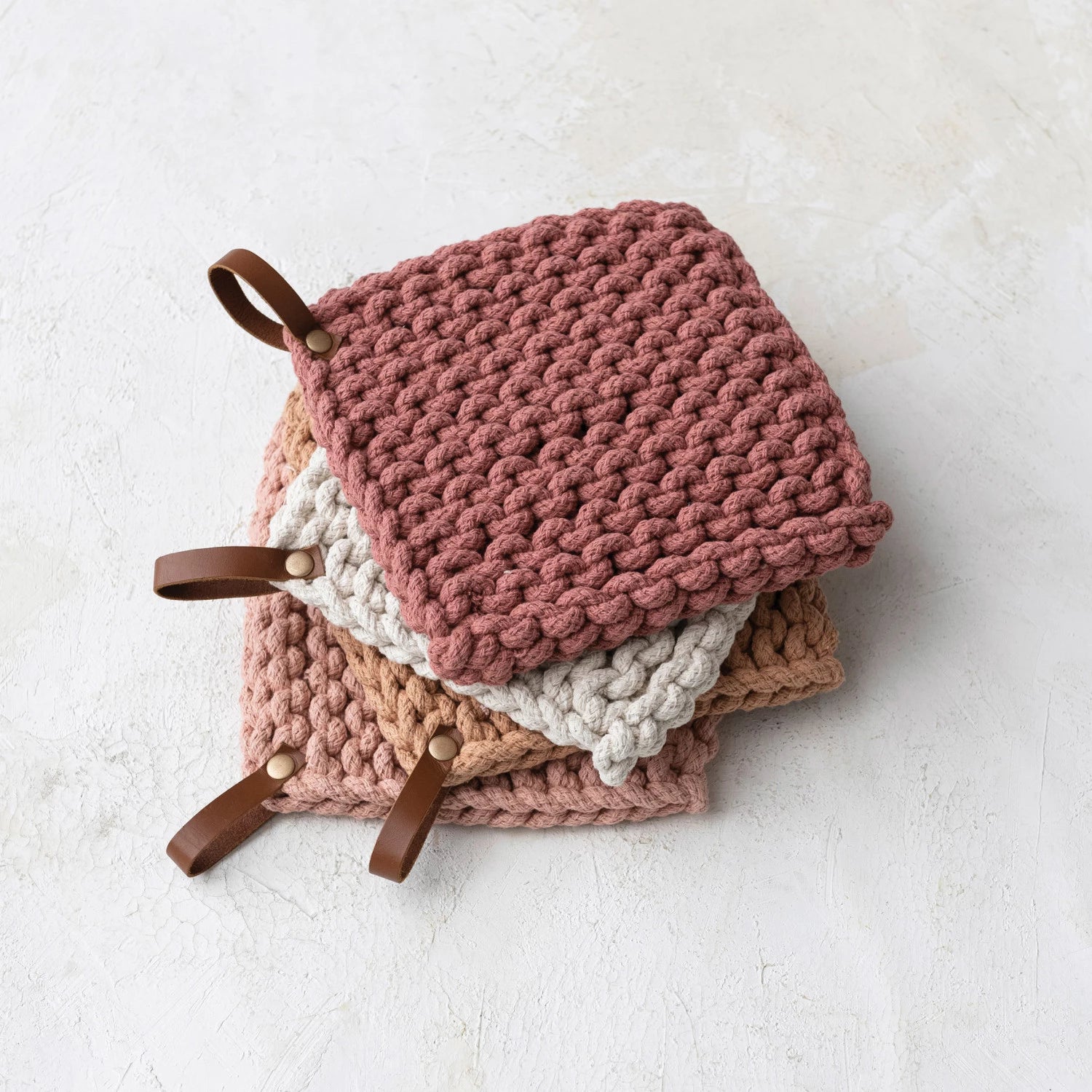 Handmade Crochet Pot Holder Set - Heat Resistant Kitchen Oven Mitts for Cooking, Baking & Grilling - Perfect Gift for Home Chefs & Housewarming
