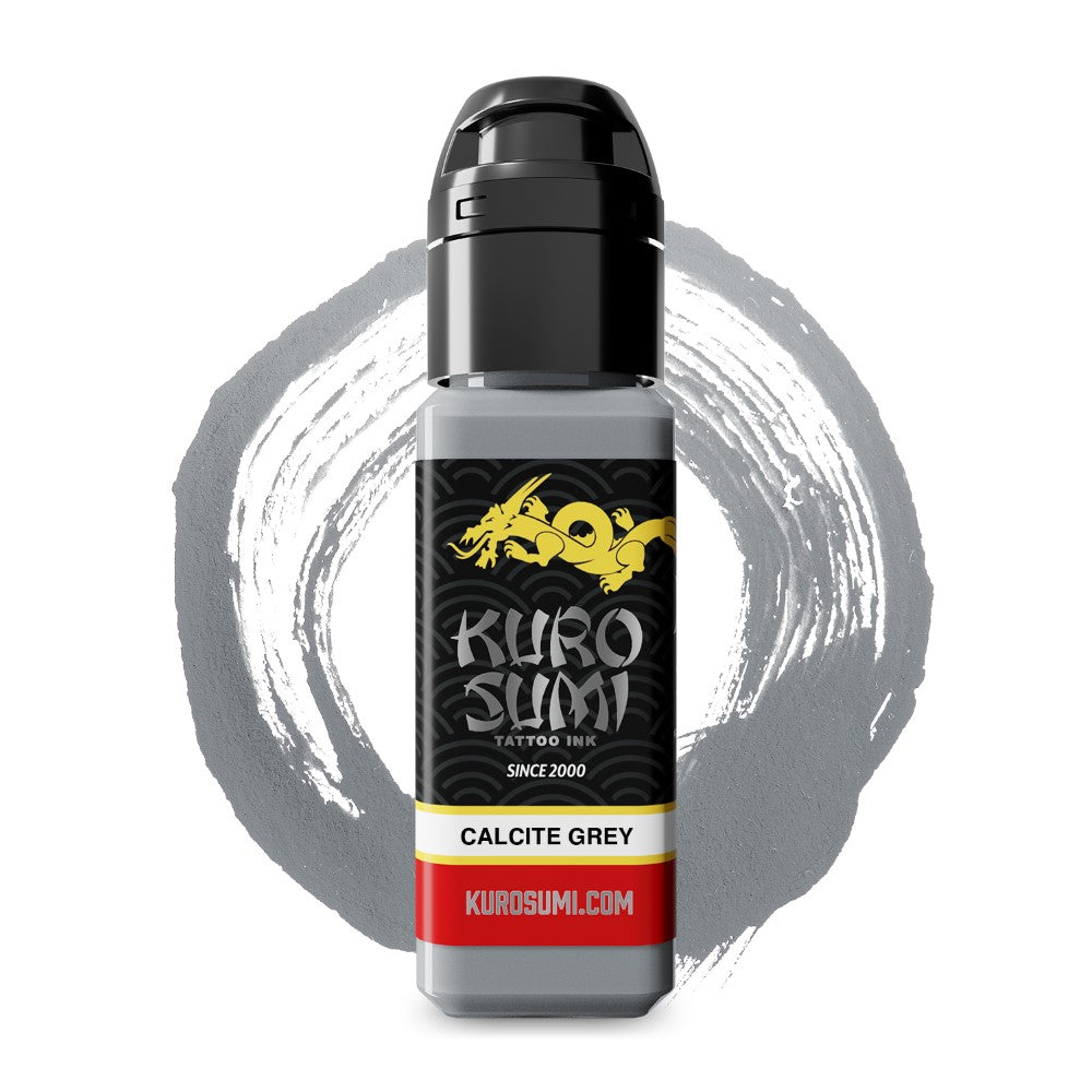 Kuro Sumi Calcite Grey Tattoo Ink - Professional High-Quality Tattoo Ink for Artists | Perfect for Realism, Black & Grey, and Fine Line Tattoos