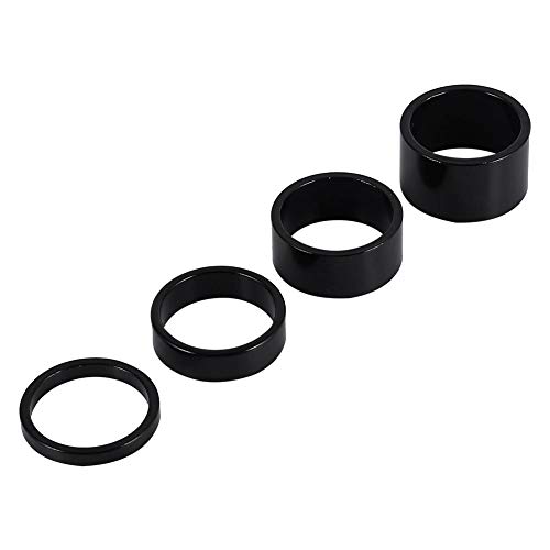Dilwe 4Pcs Bike Stem Spacer Set - 5mm/10mm/15mm/20mm Aluminum Alloy Headset Spacers for MTB Road Bikes (4 Colors) - Perfect for Bike Maintenance, Repair and Customization