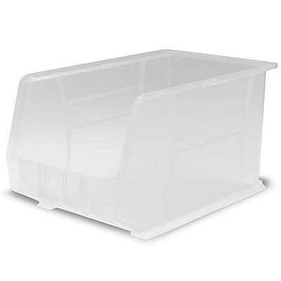 Akro-Mils 11x18x10 Inch Clear Plastic Storage Bins - Set of 6 Stackable Organizer Containers for Home, Office, Garage & Workshop Organization
