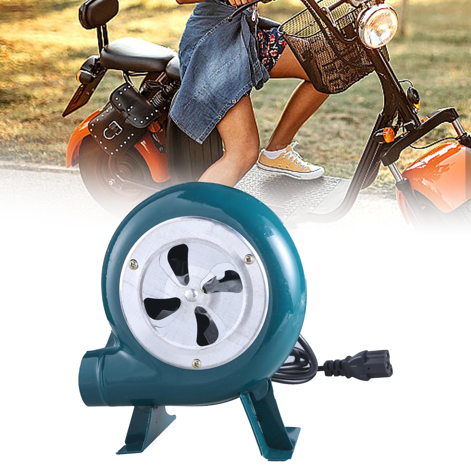 BLULILY 48V Electric BBQ Fan - High-Speed Air Blower for Grilling, Smoking & Outdoor Cooking | Portable Fan for Camping, Backyard BBQs & Motorcycle Ventilation