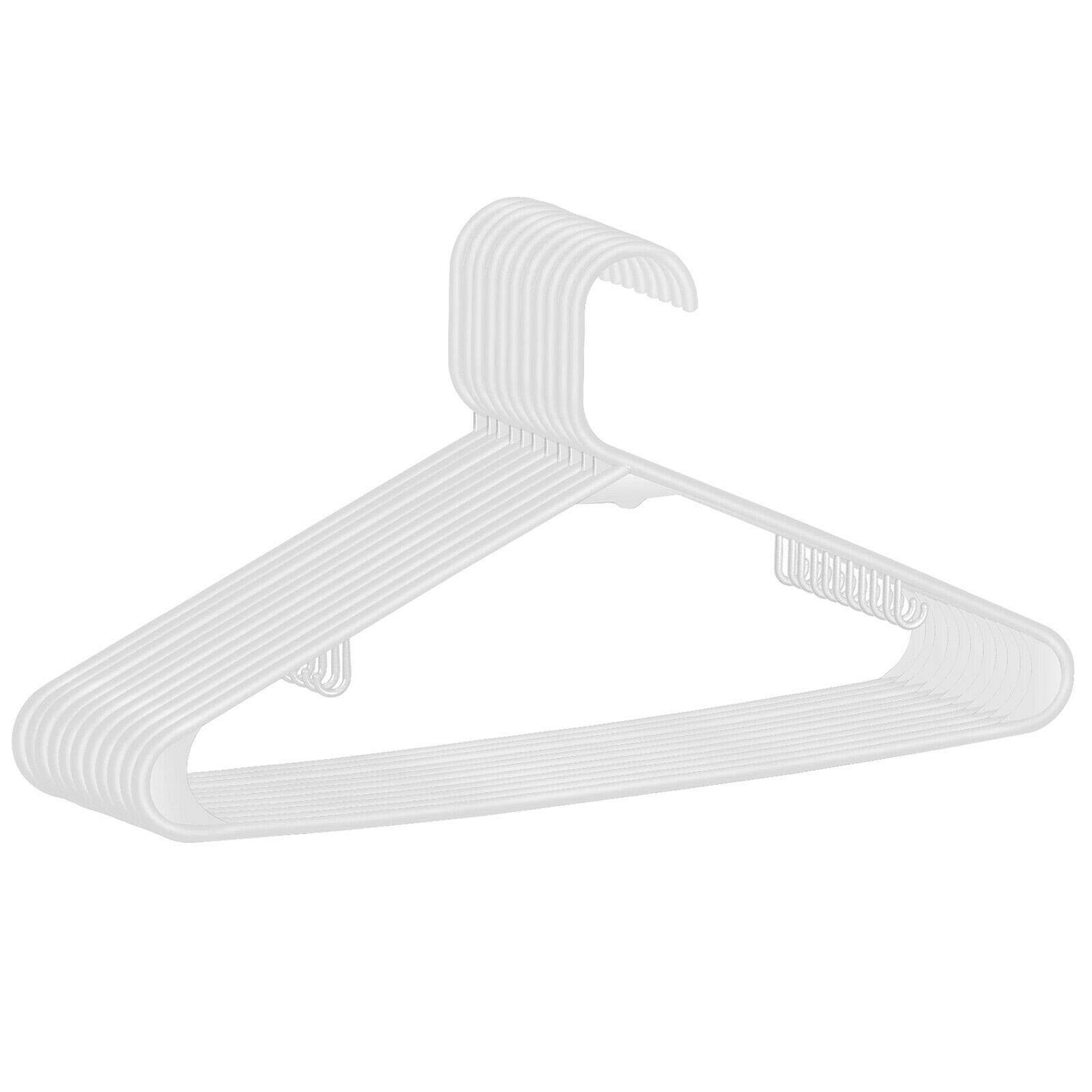 100 Pack Heavy Duty Non-Slip Plastic Hangers for Suits, Pants, Coats & Clothes - Premium Closet Organizer Hangers for Wardrobe, Retail Stores & Laundry Use