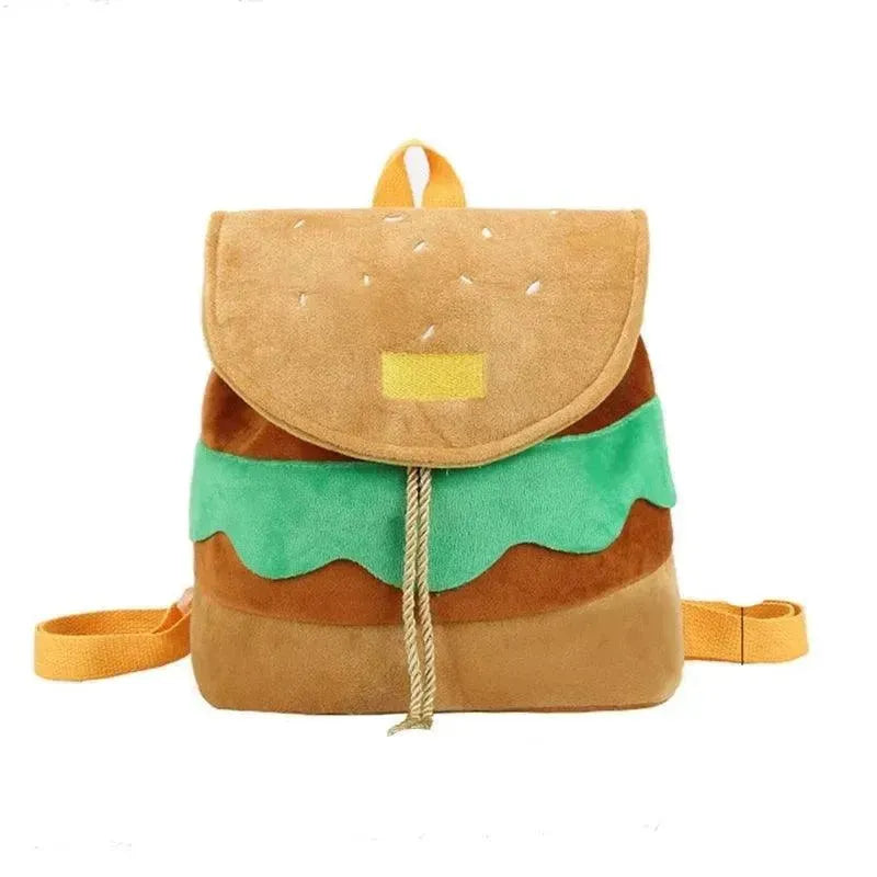 Hamburger Shaped Drawstring Backpack for Kids & Adults - Fun Fast Food Themed Gym Bag for School, Sports, and Travel Accessories