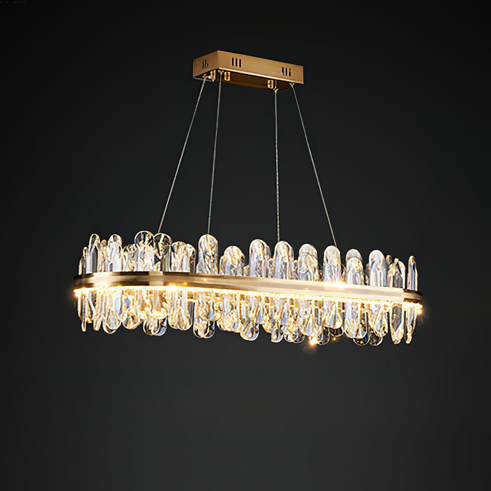 Enos Crystal Chandelier - Elegant Modern Ceiling Light Fixture for Dining Room, Living Room, Bedroom | Energy Efficient LED Lighting | Dimmable Luxury Home Decor