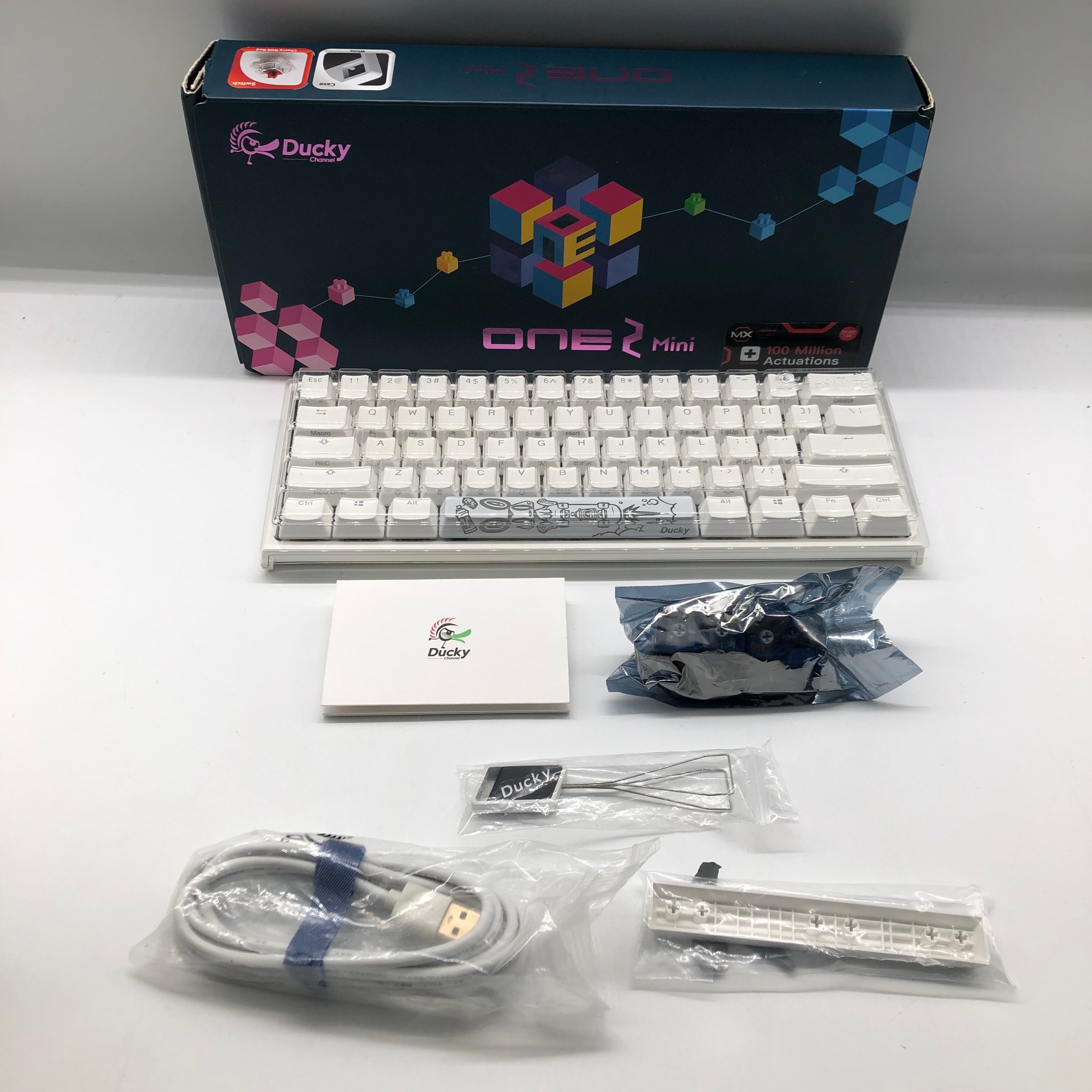 Ducky One 2 Mini RGB 60% Mechanical Gaming Keyboard - Cherry MX White Switches - Compact Wired USB Keyboard for PC/Mac - Perfect for Esports, Typing & Office Work