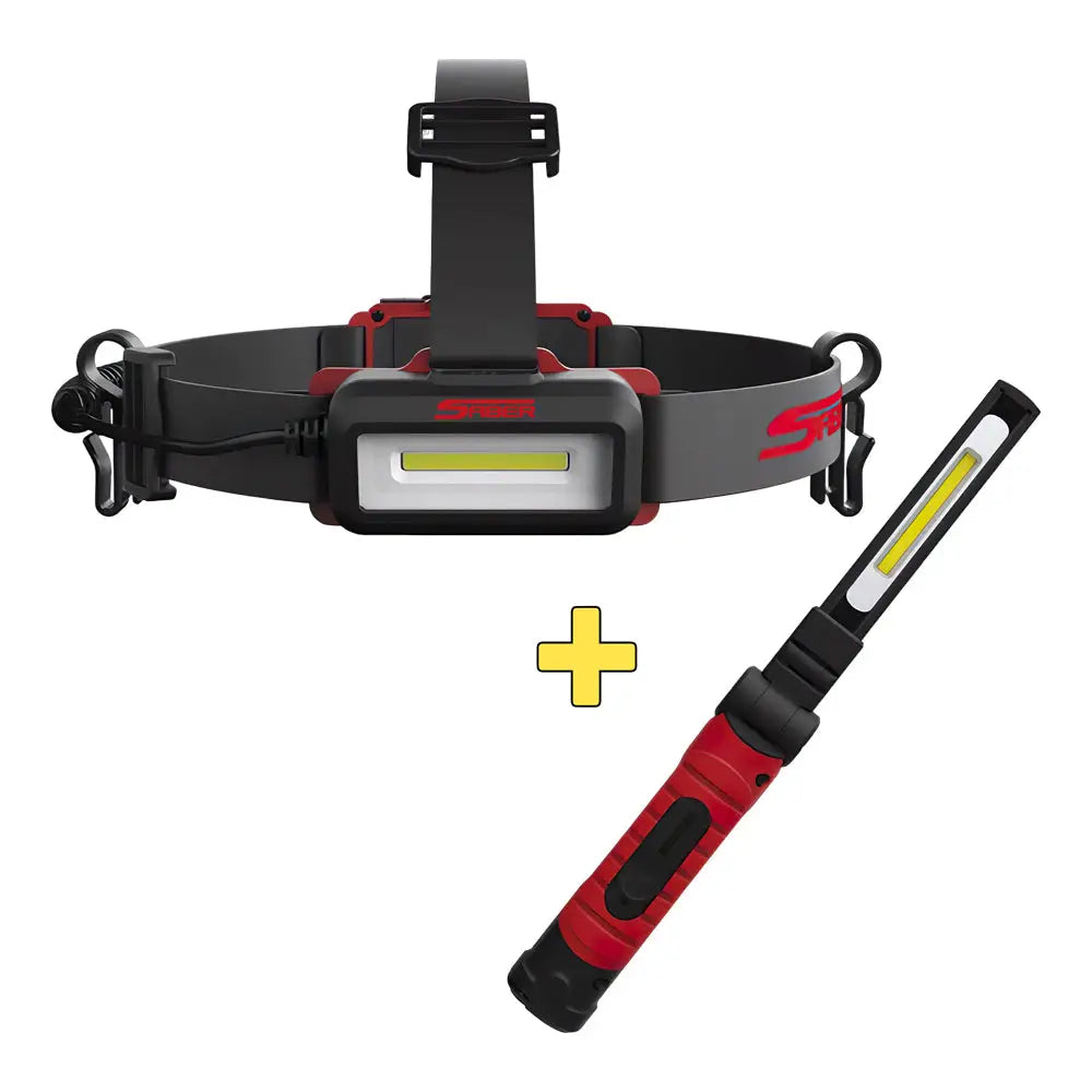 ATD 80502 Rechargeable LED Headlamp and Hand Light Combo - Bright 300 Lumens, Waterproof, Adjustable Headband - Perfect for Camping, Hiking, Fishing & Emergency Use