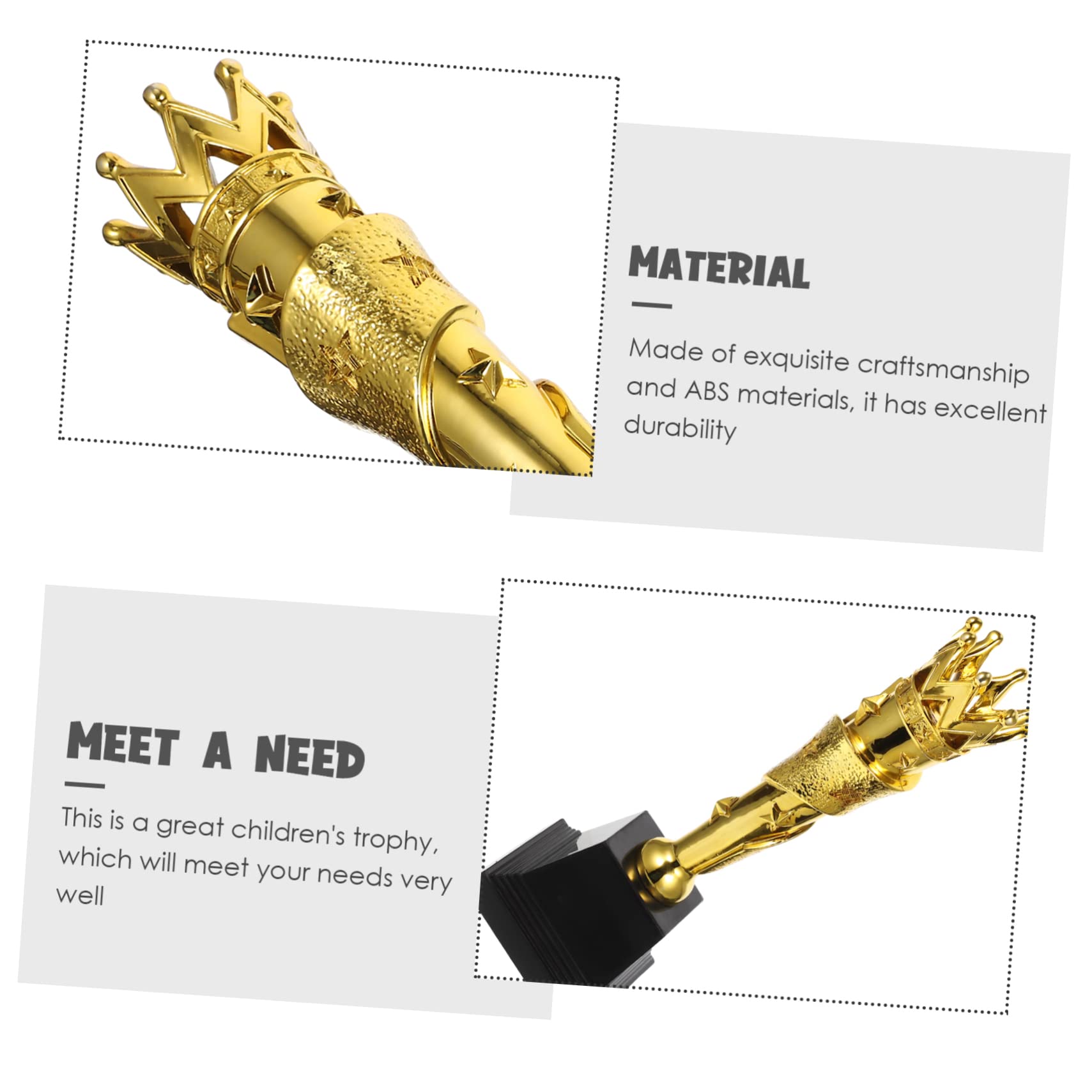 SUPVOX 2 Pack Small Gold ABS Plastic Trophies for Kids - Perfect for School Awards, Sports Achievements & Classroom Incentives