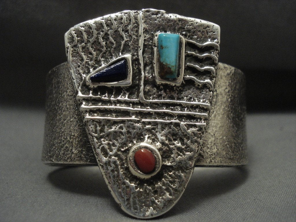 Authentic Navajo Turquoise Coral Native American Jewelry - 119g Sterling Silver Cast Bracelet for Women - Perfect for Boho Fashion, Festivals & Gift Giving