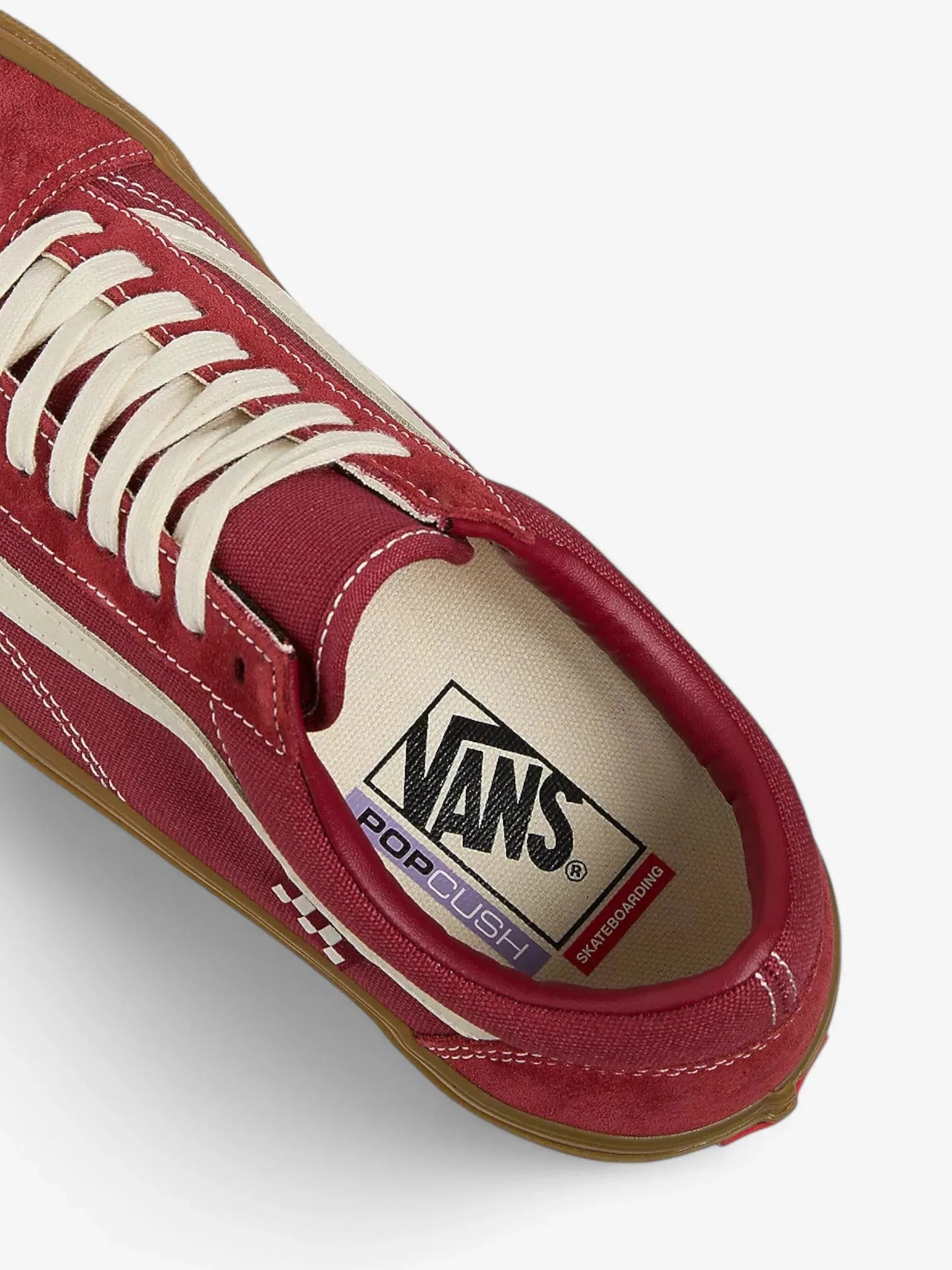 Vans Old Skool Skate Shoes - Classic Red & Brown Sneakers for Men & Women | Perfect for Skateboarding, Casual Wear & Street Fashion