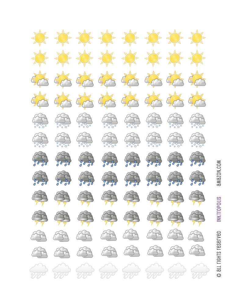 Monthly Planner Stickers - Weather Stickers & Planner Labels for Erin Condren Vertical Life Planner - Perfect for Organizing, Journaling & Bullet Journaling
