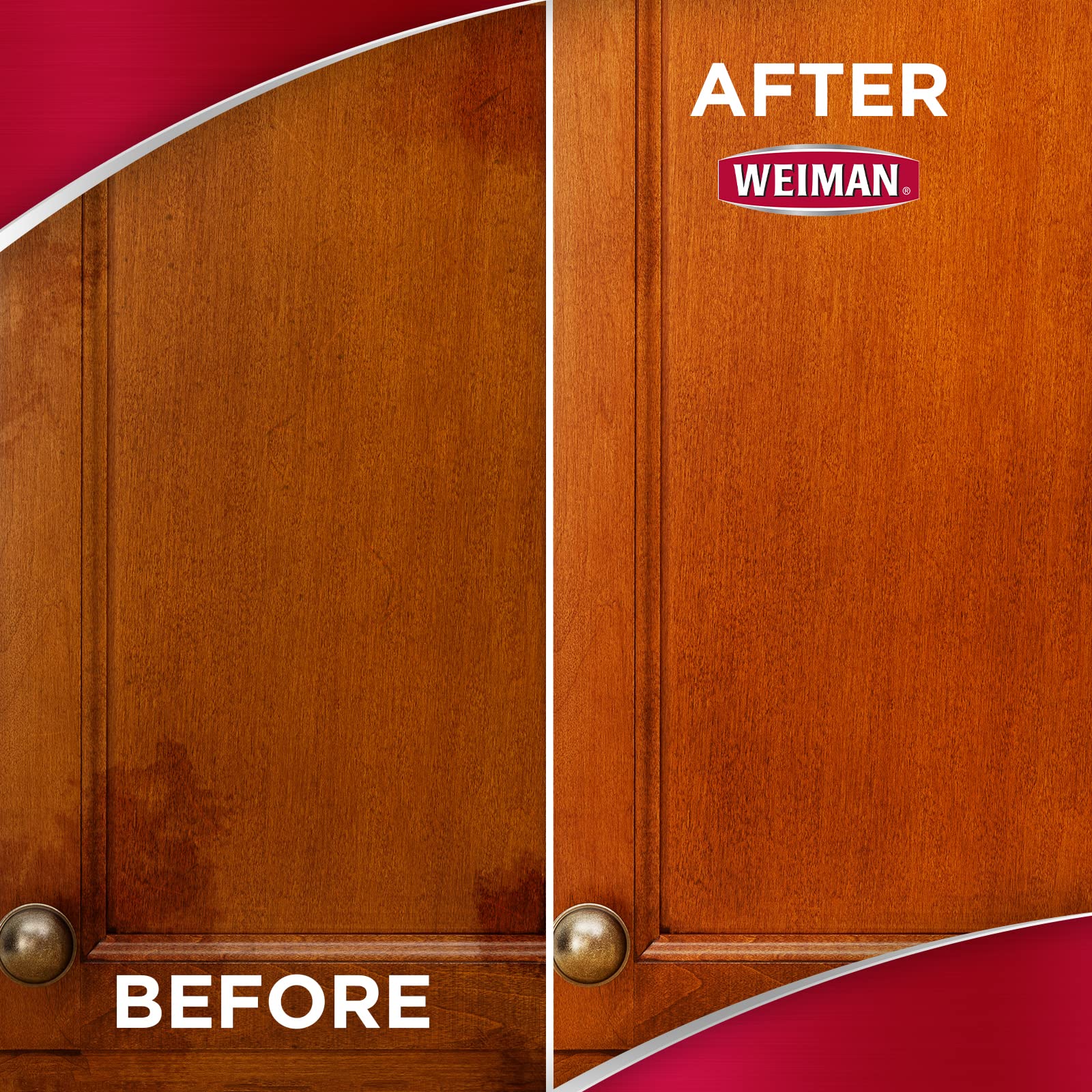 Weiman Cabinet & Wood Cleaner Spray - 16oz (2 Pack) with Microfiber Towel | Shine, Clean & Protect Wood Cabinets, Furniture, Tables, Baseboards & Trim | Ideal for Kitchen, Living Room & Office Wood Care