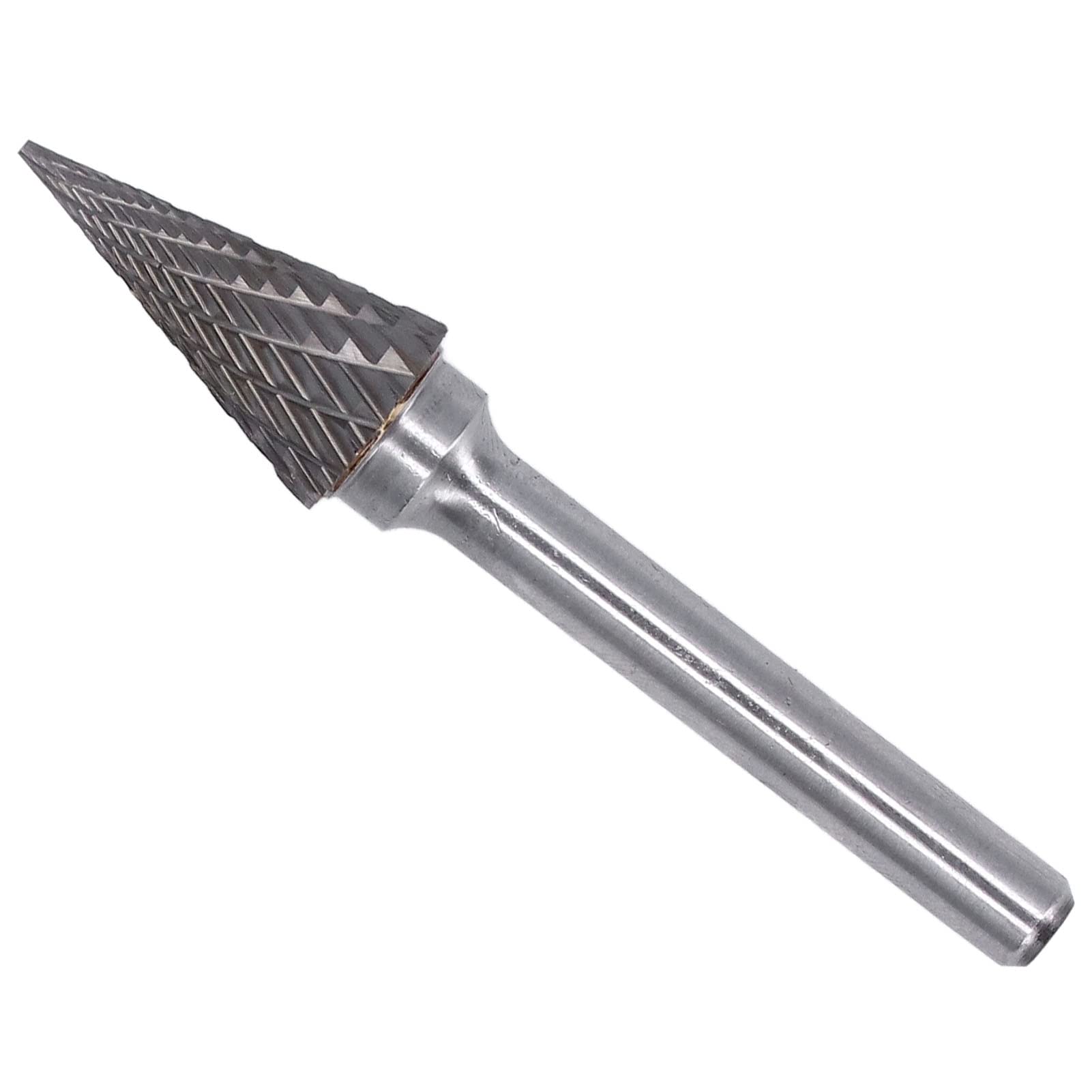 Carbide Die Grinder Drill Bit - Cone Shape 2 Groove Heat Treated Burr File for Wood & Metal - Perfect for Carving, Engraving, and Smoothing Surfaces in Woodworking & Metalworking Projects