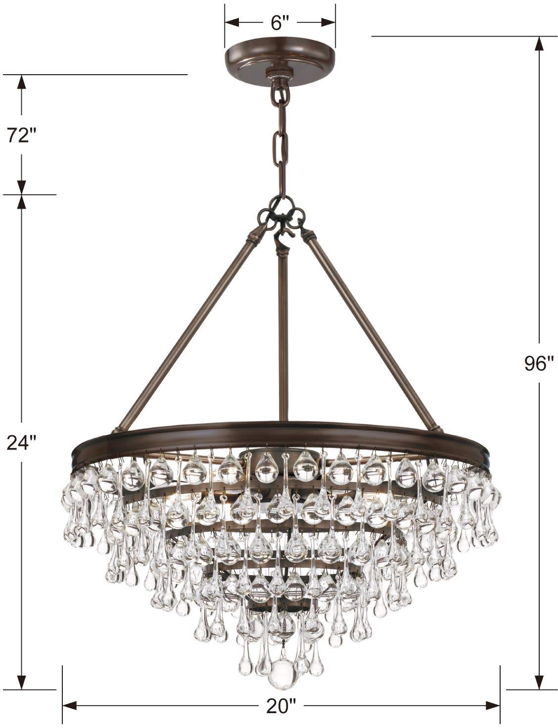 Crystorama Calypso 6-Light Crystal Chandelier with Teardrop Accents in Vibrant Gold - Elegant Dining Room Lighting for Home Decor