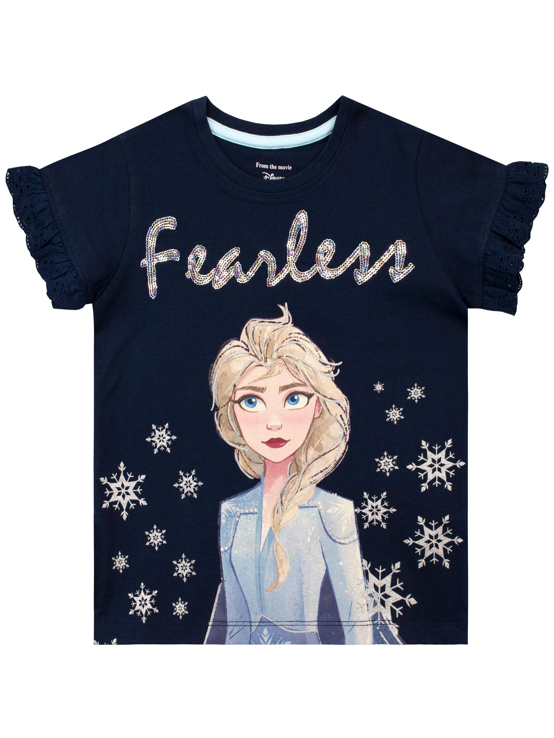 Disney Frozen Elsa Girls T-Shirt - Cute Cartoon Character Top for Kids Birthday, Halloween Costume & Disney Theme Party Outfit