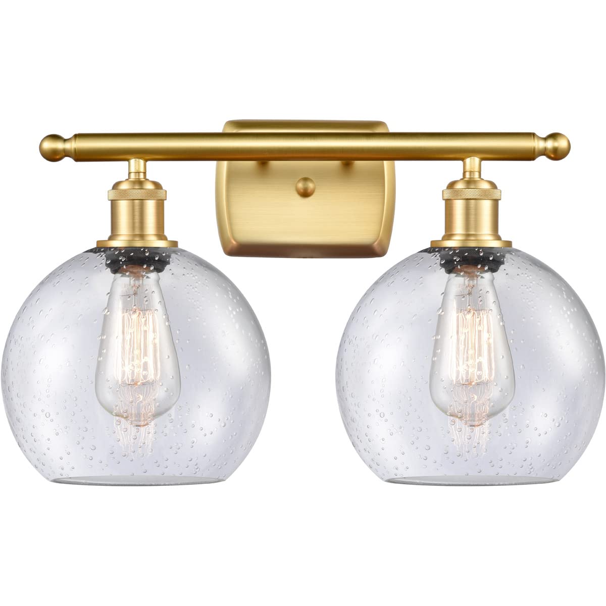 516-2W-SG-G124 LED Bare Bulb with 1 Light Cord Set in Satin Gold Finish - Perfect for Vintage Lighting, Home Decor, and DIY Lamp Projects