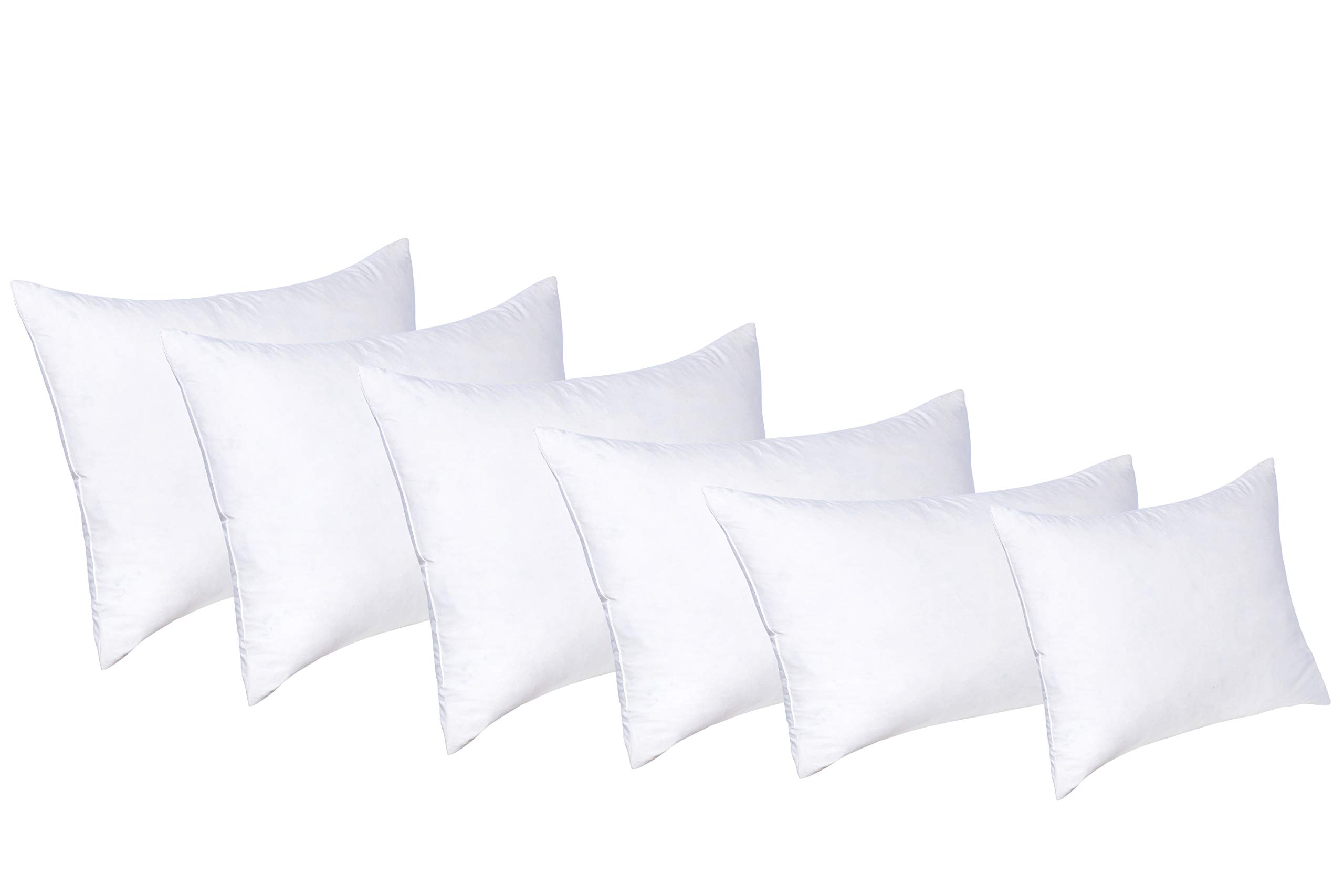 Premium White Goose Feather & Down Pillows - 2 Pack Decorative Bed Pillows with 100% Cotton Cover for Firm Support - 16x24 Inches Luxury Throw Pillows for Sofa, Bedroom & Living Room Decor