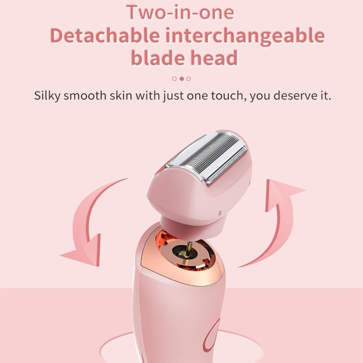 Modira Mermaid Shaver - Waterproof 2-in-1 Electric Razor for Women, Painless Hair Removal for Legs, Underarms & Bikini Area, Rechargeable Cordless Shaver with LED Light (Pink) - Perfect for Travel, Gym & Beach Use