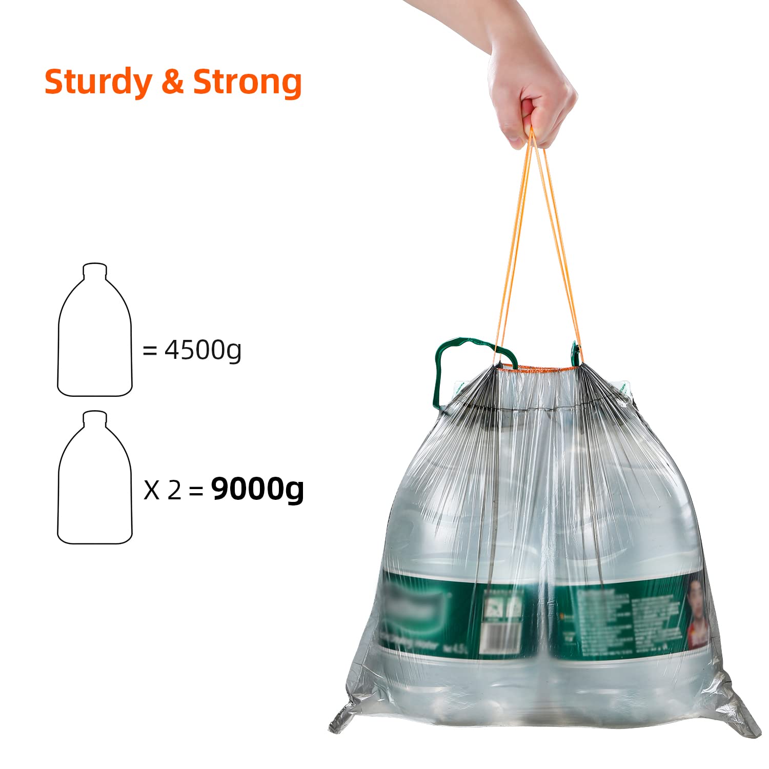 JOYBOS 4 Gallon Small Drawstring Trash Bags - 75 Count Bathroom Garbage Can Liners for Kitchen, Office & Home Use