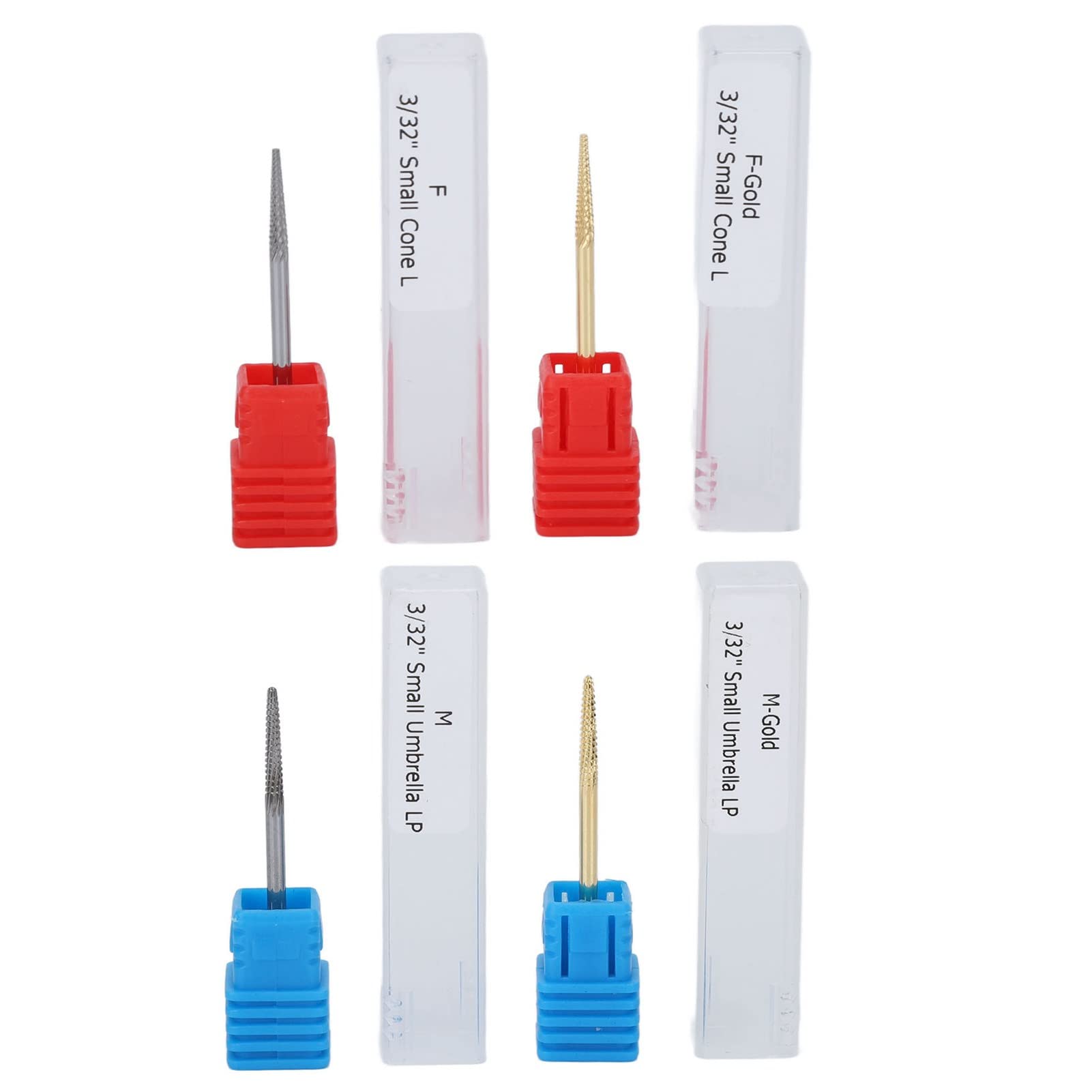 Professional 4pcs Tungsten Steel Nail Art Drill Bits Set for Manicure & Pedicure - Home Salon & Nail Care Essentials - Perfect for DIY Nail Art, Acrylics & Gel Extensions