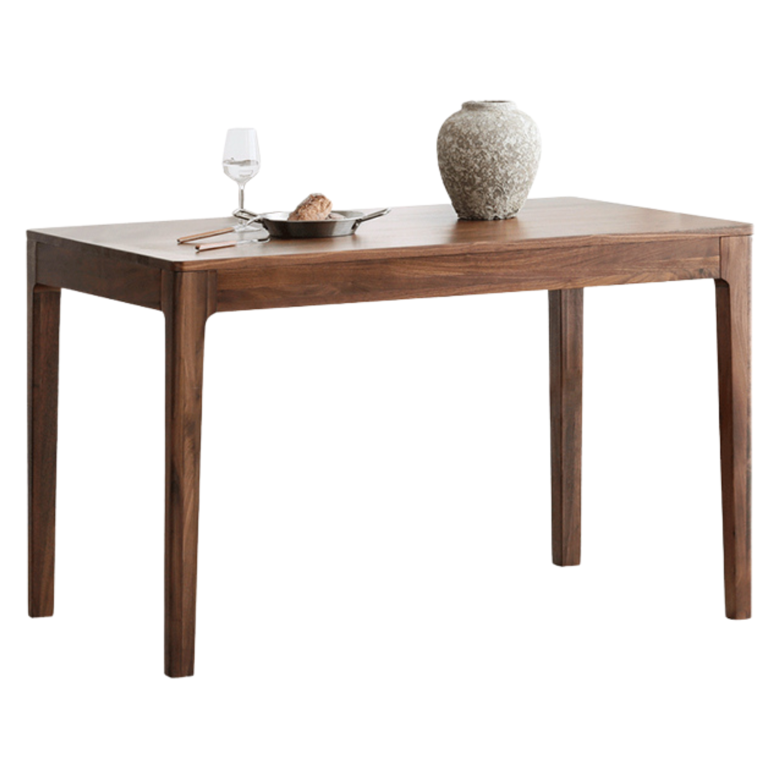 Premium Black Walnut Solid Wood Rectangular Dining Table - 6-Seater Rustic Farmhouse Style for Dining Room & Kitchen | Handcrafted Eco-Friendly Furniture