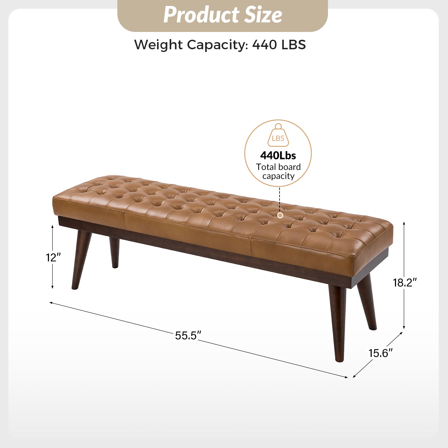 Emilio Mid Century Modern Multifunctional Design Bench - Entryway, Living Room & Bedroom Storage Furniture for Home Decor