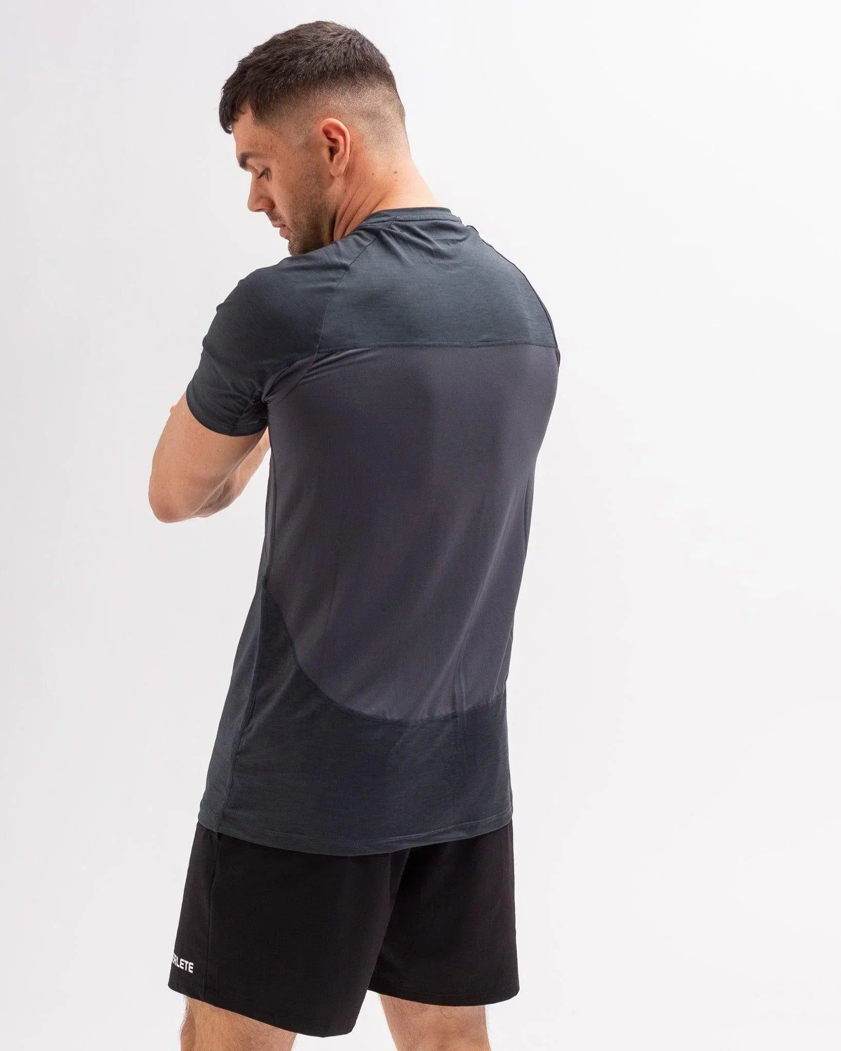 Powerlete Evolve Men's Workout Shorts - Breathable Gym Shorts for Running, Training & Fitness - Lightweight & Quick-Dry Activewear for Men (Black)