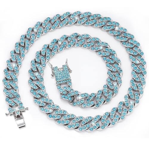 18inch Teal Silver Chain