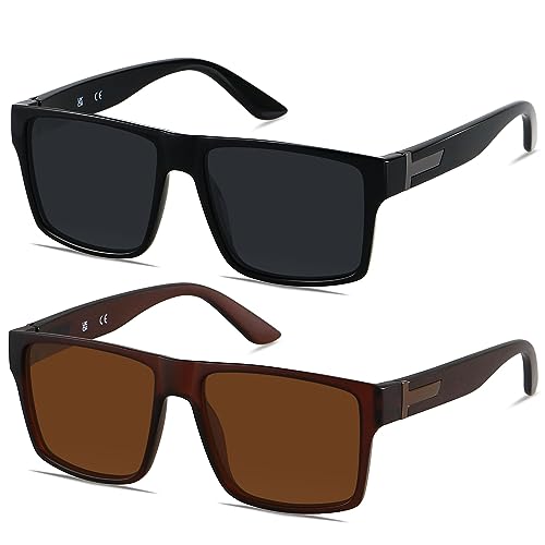 (2pack Polarized) Glossy Black + Brown