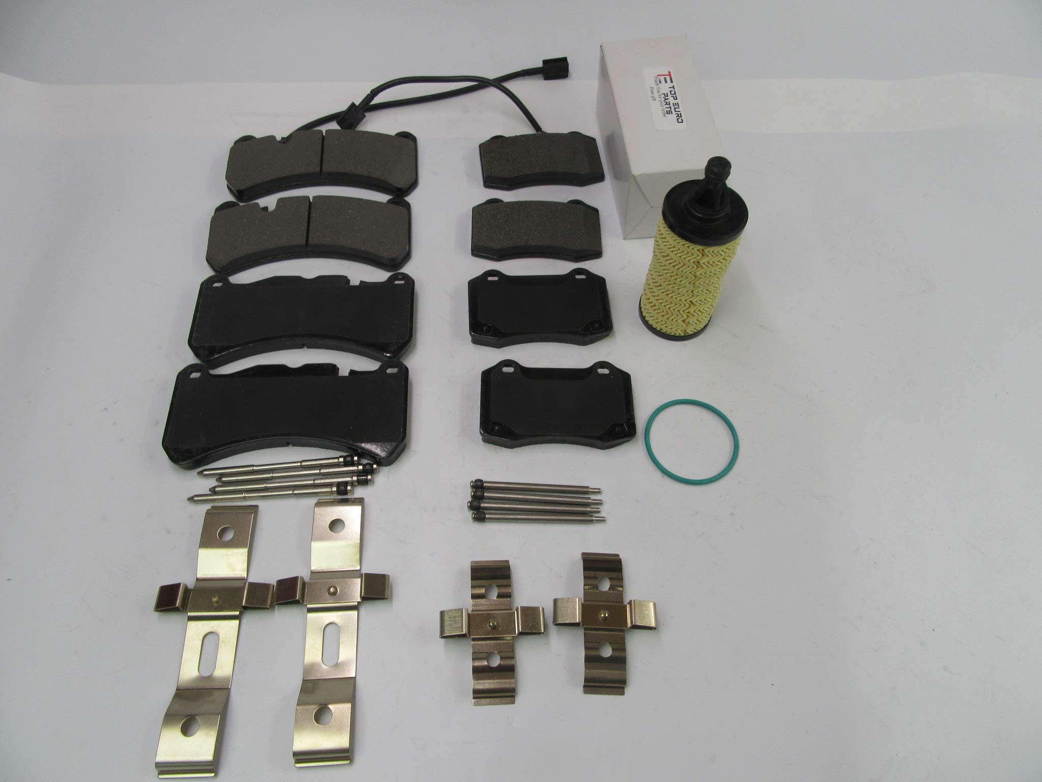 High-Performance Low Dust Brake Pads for Maserati Ghibli & Quattroporte - Front & Rear Replacement Set with Free Oil Filter #532 - Perfect for City Driving & Performance Upgrades