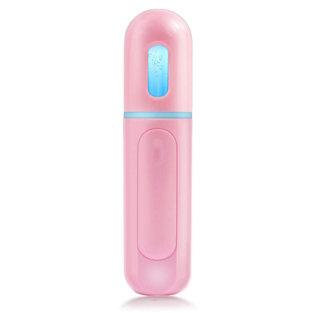 Portable Nano Facial Mister - Mini Cool Mist Steamer for Hydrating & Moisturizing Skin | Perfect for Makeup Setting, Pore Cleansing, Eyelash Extensions & Summer Cooling | Travel-Friendly Pink Face Sprayer | Ideal for Home, Office & On-The-Go Skincare Routine