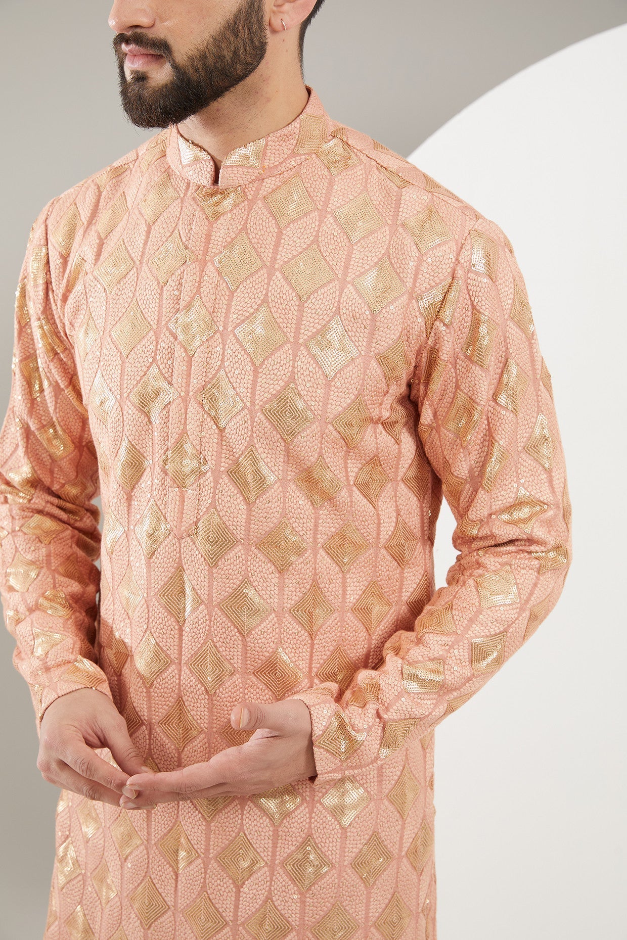 Elegant Mud Peach Chikankari Kurta for Women - Traditional Indian Embroidered Tunic Top - Perfect for Festivals, Weddings & Casual Wear