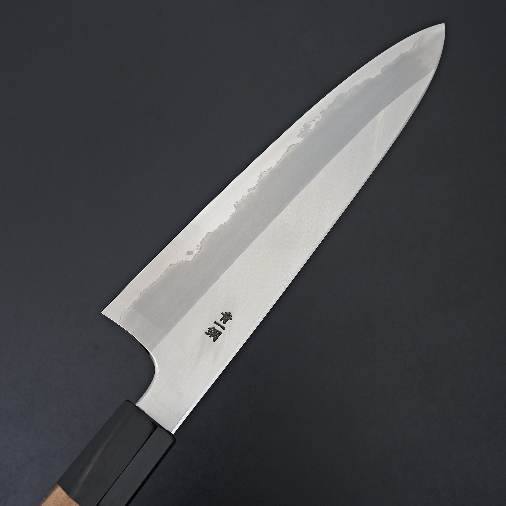 Hitohira Togashi Blue #1 Stainless Clad Migaki Gyuto 240mm Japanese Chef Knife with Kurokaki Persimmon Handle - Perfect for Sushi, Meat Cutting & Professional Kitchen Use
