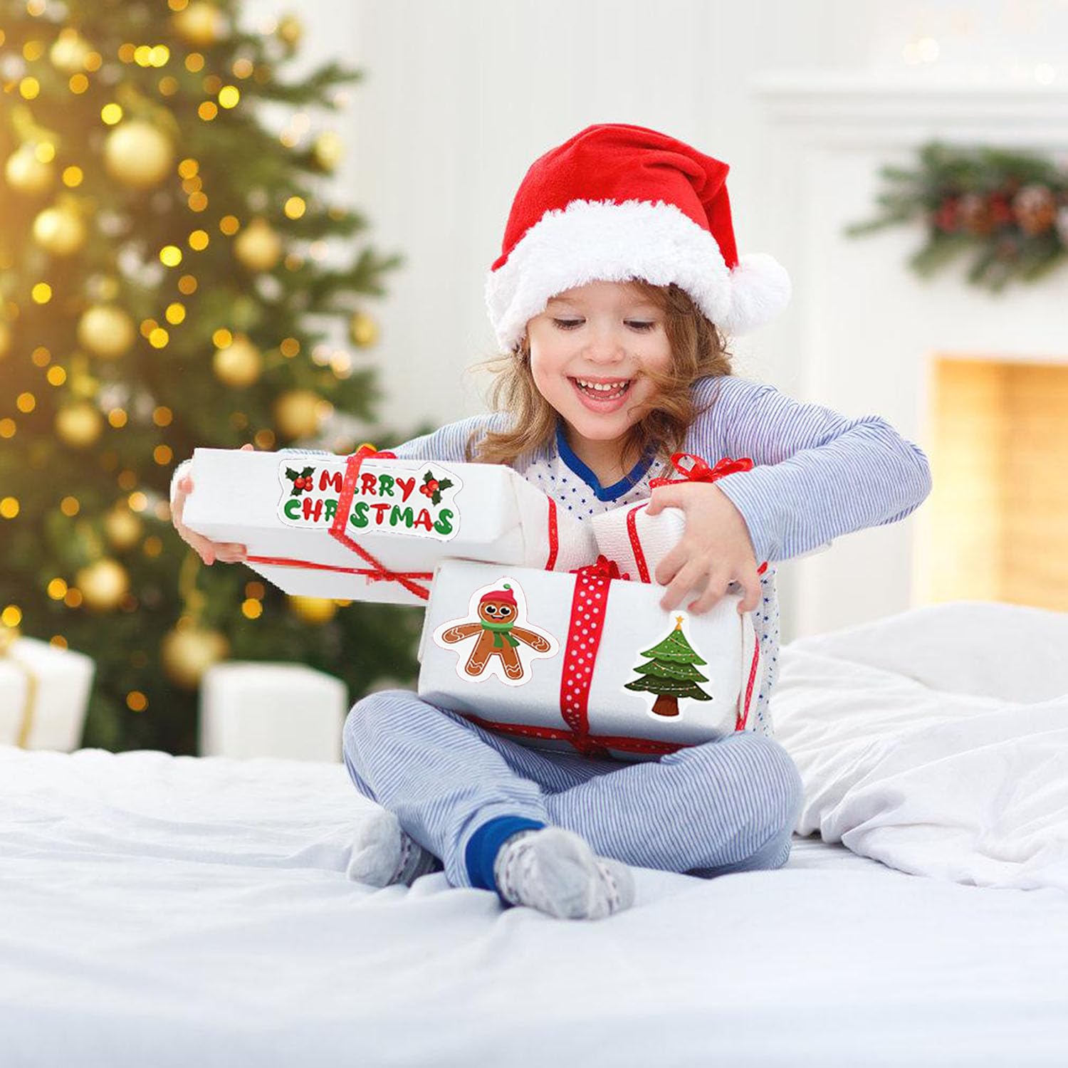 113 PCS Christmas Stickers for Kids - Bulk Holiday Stickers, Adhesive Xmas Decals, Cute Santa & Snowman Stickers - Perfect for DIY Gifts, Scrapbooking & Christmas Tree Decorations