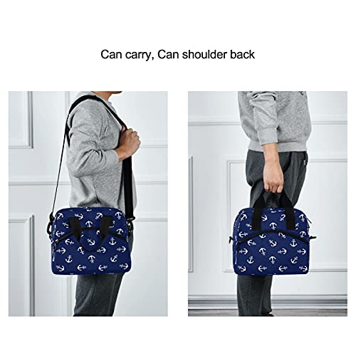 Insulated Lunch Bag with Adjustable Shoulder Strap - Large Reusable Cooler Tote for Work, School & Picnic | Nautical Ocean Theme Lunch Box for Men, Women & Kids | Perfect for Office, Beach & Outdoor Activities