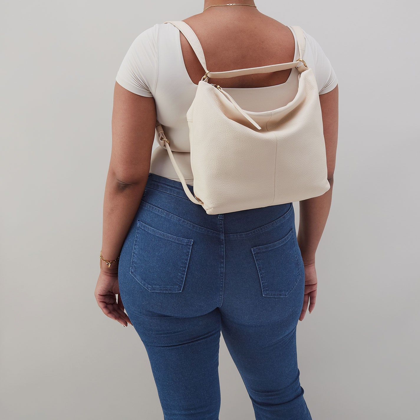 Emily Convertible Backpack In Pebbled Leather - Premium Women's Handbag & Shoulder Bag (Cream) - Perfect for Work, Travel & Everyday Use