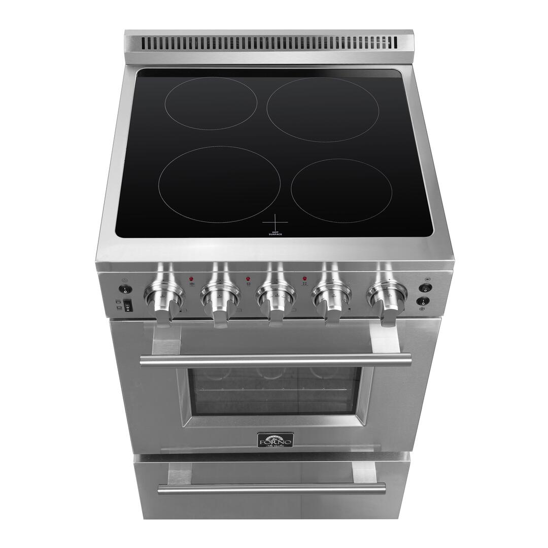 Forno 24 Inch Pro Style Electric Range with 4 Burners - Stainless Steel Stove for Home Kitchen, FFSEL6069 24 | Perfect for Cooking, Baking & Family Meals