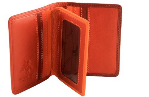 RB 64 Multi-Colored Soft Leather Card Holder - Business Card Wallet & ID Organizer (Red) - Perfect for Office, Meetings, and Everyday Use
