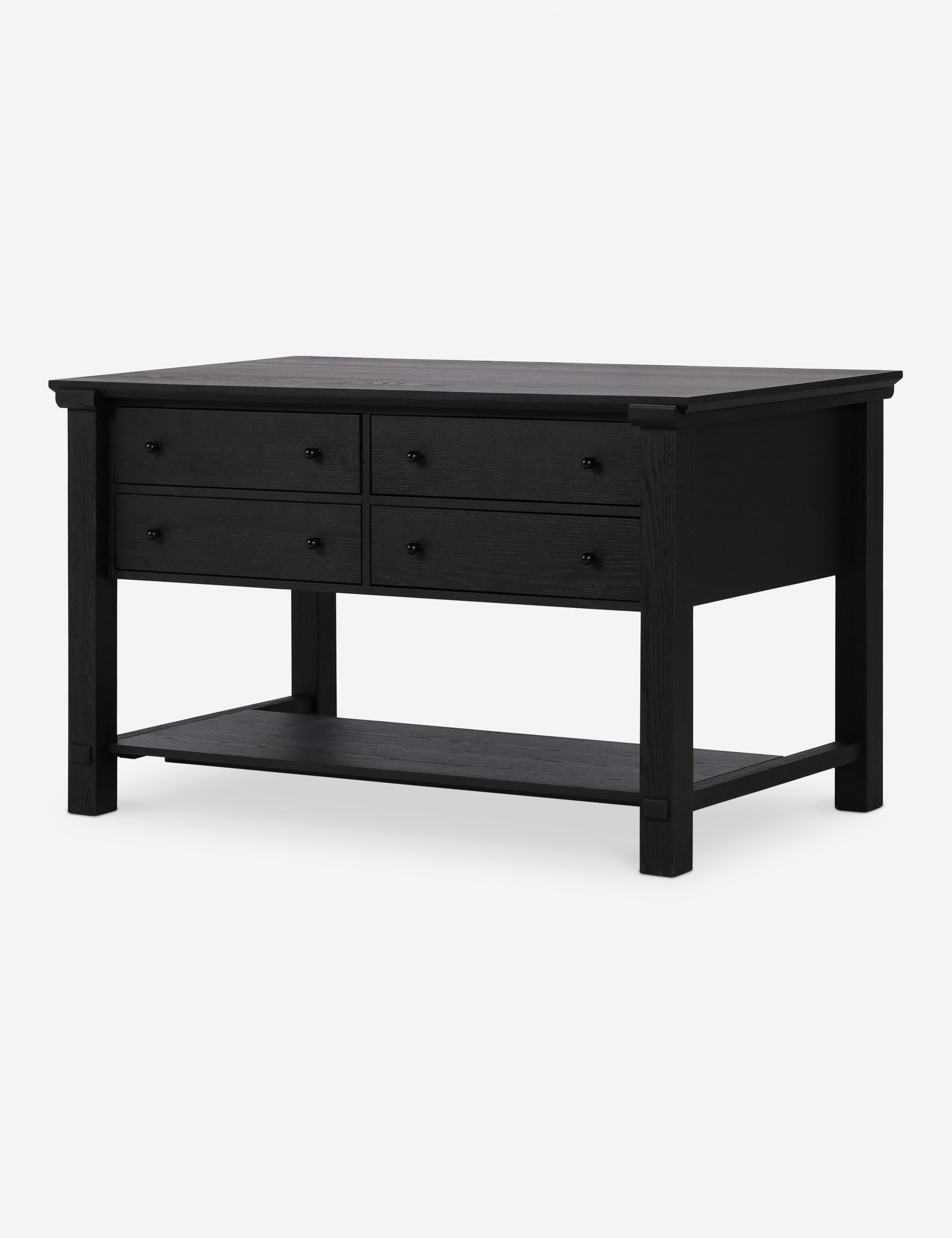 Burke Kitchen Island with Storage - Modern Rolling Kitchen Cart with Butcher Block Top for Small Spaces - Perfect for Meal Prep, Dining & Extra Counter Space in Apartments & Homes