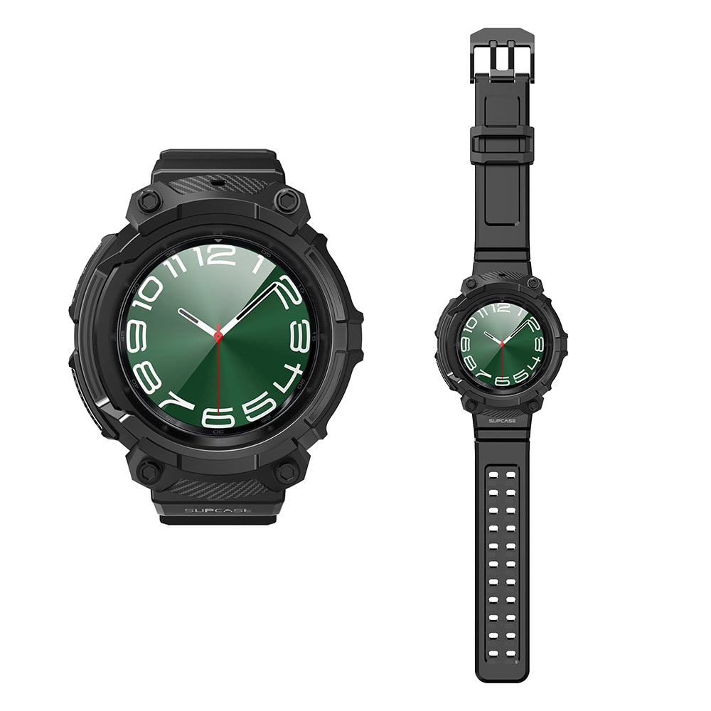 Samsung Galaxy Watch6 47mm Case with Screen Protector - Unicorn Beetle Pro Rugged Protective Cover for Men & Women - Perfect for Outdoor Sports, Running & Daily Use (Black)