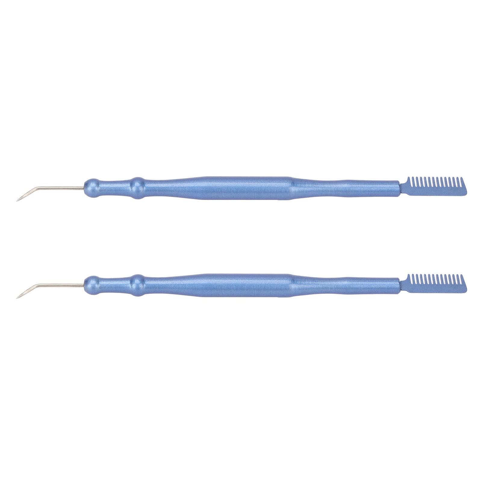 2pcs Stainless Steel Eyelash Lift Tools - Professional Lash Separator & Ironing Comb for Perfect Eyelash Curling | Salon & Home Use (Blue)