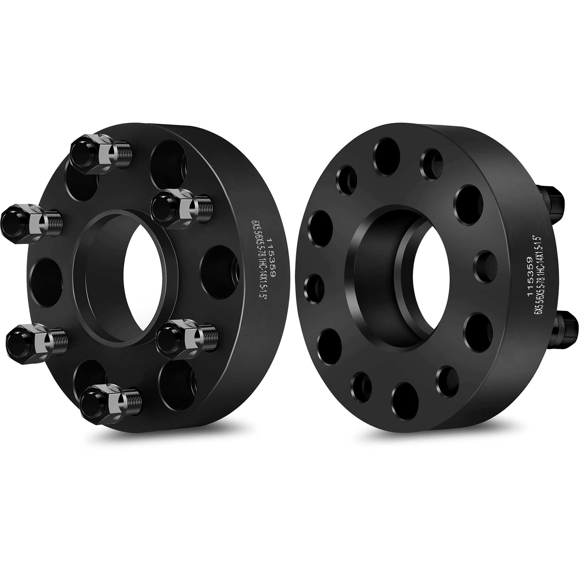 High-Quality ECCPP 2-Pack 6 Lug Hub Centric Wheel Spacers 1.5 Inch (6x5.5 to 6x5.5 | 6x139.7mm) - Compatible with Chevy Silverado 1500, Suburban, Avalanche, Express 1500 & Tahoe - 14x1.5 Studs - Perfect for Off-Roading & Truck Upgrades