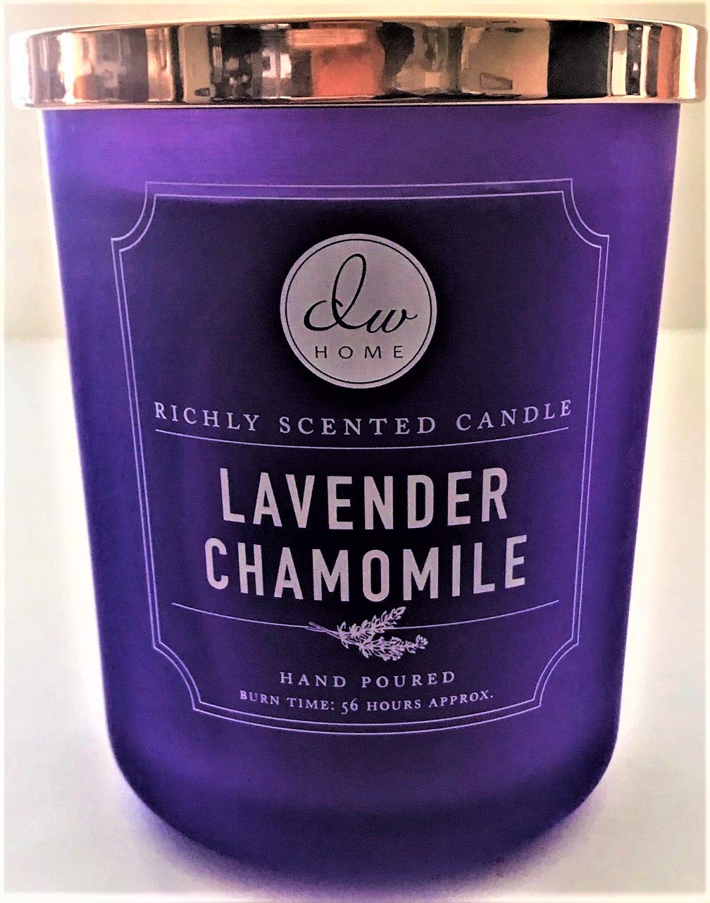 DW Home Large Matte Purple Tumbler Candle with Lid - Lavender Chamomile Scented Soy Wax Candle for Relaxation | Perfect for Bedroom, Bathroom & Home Decor