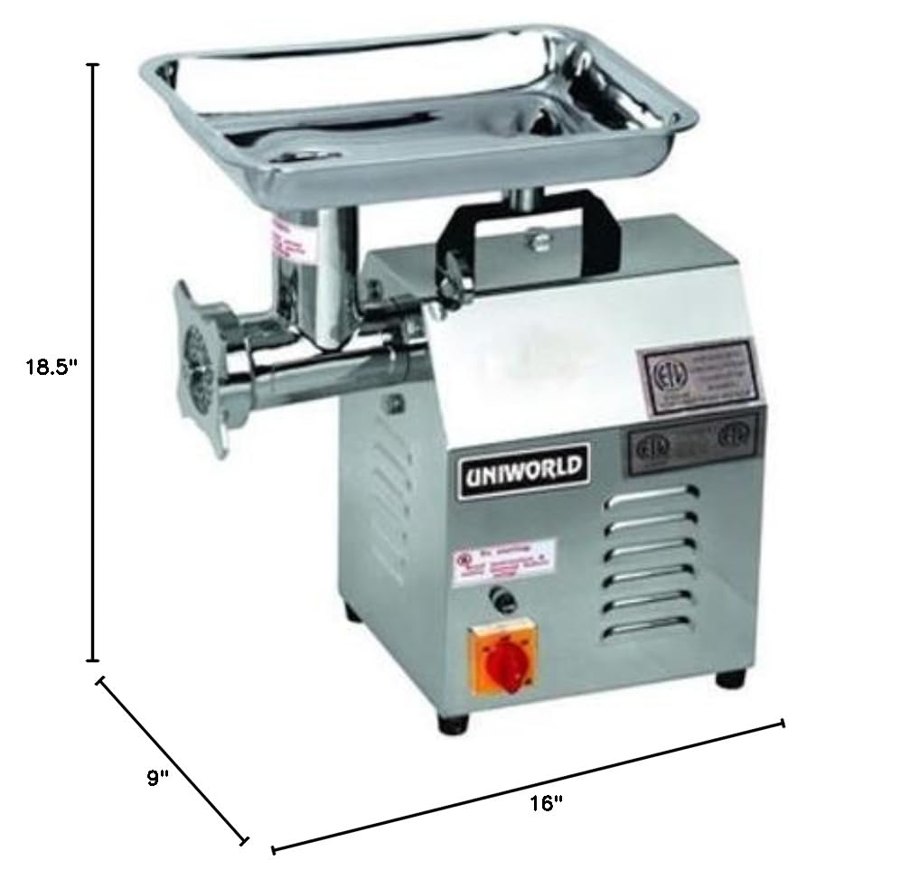 TC-12E Electric Meat Grinder - Heavy Duty 1000W Stainless Steel Food Grinder for Beef, Pork, Chicken - Perfect for Home Kitchen, Butcher Shop & Sausage Making