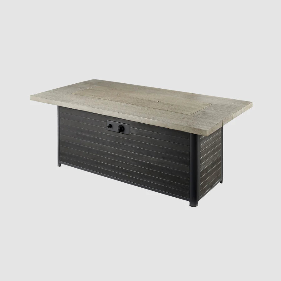 Outdoor Fire Table - Cedar Ridge Fire Pit Table with Lava Rocks & Cover - Perfect for Patio, Backyard, Deck & Garden Gatherings