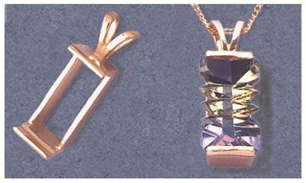 Solid Sterling Silver or 14kt Gold 10mm-24mm Extra Deep Tourmaline Cut Pendant Setting | Handcrafted in USA | Jewelry Making Supplies for Necklaces, Earrings & DIY Projects