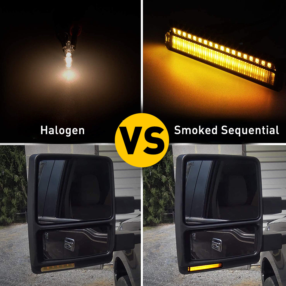 Sequential LED Side Mirror Lights for Ford F150 Raptor Expedition Lincoln Mark LT - Durable Turn Signal Lights with Easy Installation - Perfect for Night Driving & Enhanced Safety