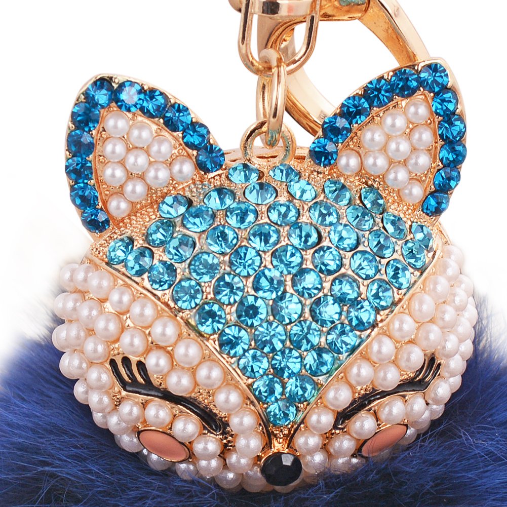 Cute Rabbit Fur Ball Keychain - Soft Animal Key Ring for Car Keys, Bags & Backpacks - Perfect Gift for Pet Lovers & Unique Accessory for Everyday Use