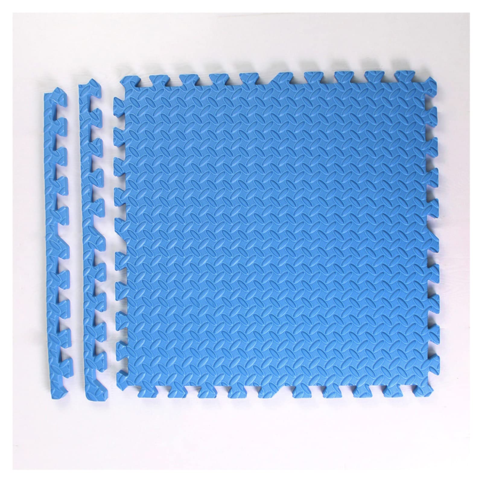 12Pcs Interlocking Foam Floor Mats - 1/2 Inch Thick Soft Puzzle Tiles for Kids Playroom, Nursery, Gym & Home - Non-Slip Exercise Mat with Border (24x24 Inch, Blue) - Perfect for Baby Crawling, Yoga, Workouts & Play Areas
