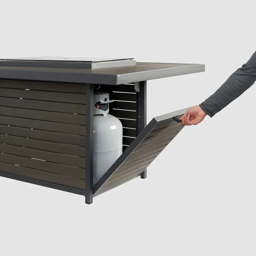 The Outdoor Greatroom Company Brooks Rectangular Fire Table - Outdoor Propane Fire Pit Table for Patio, Deck, Backyard - Perfect for Entertaining, Relaxing & Ambience