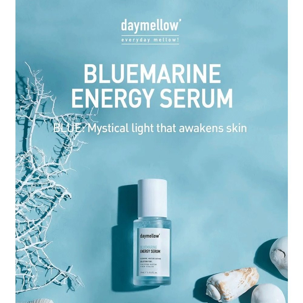 Daymellow Bluemarine Energy Serum 30ml - Hydrating Facial Serum with Marine Extracts for Glowing Skin | Perfect for Daily Skincare Routine & Anti-Aging Treatment